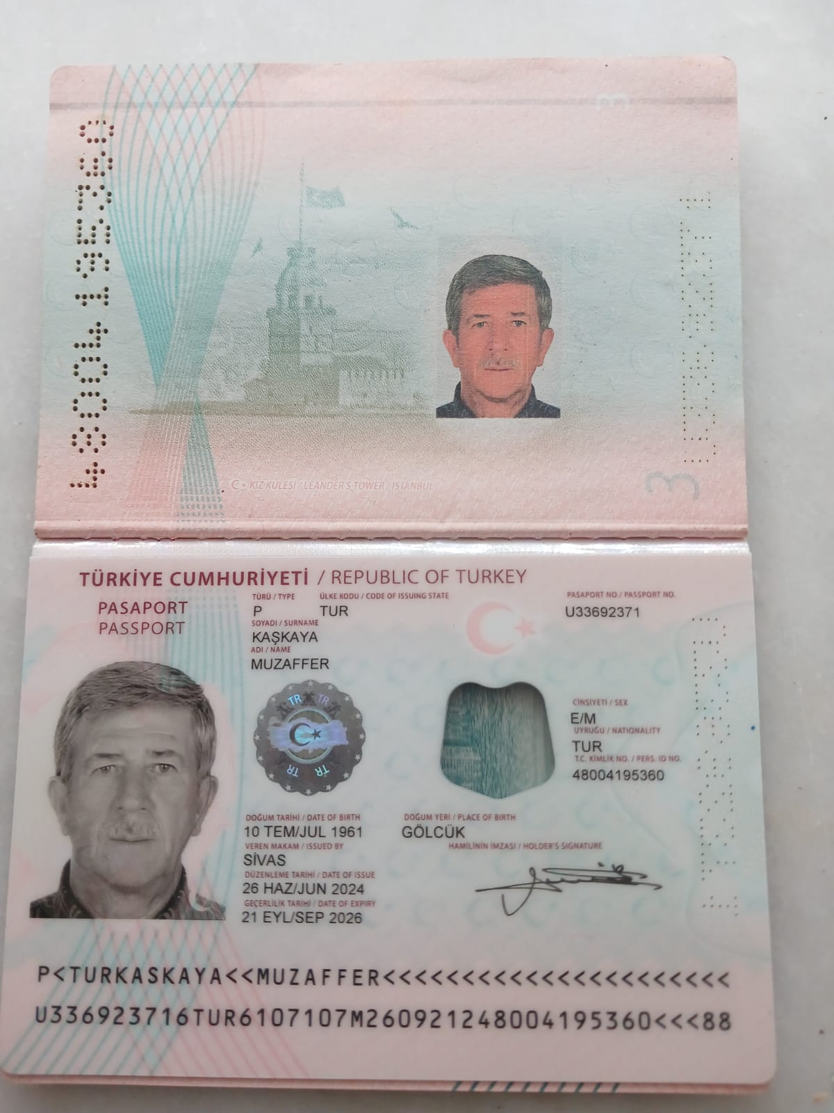 Паспорт MUZAFFER KASKAYA