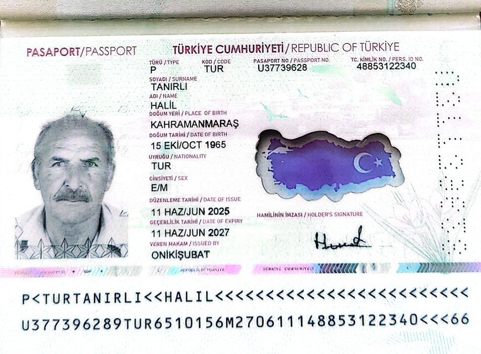 Паспорт HALIL TANIRLI